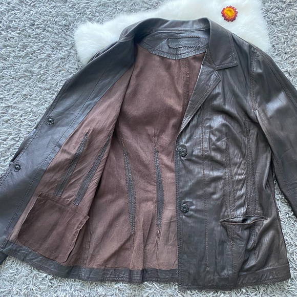 Luisa Cerano Genuine Leather Jacket - Picture 4 of 10